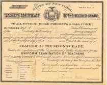 Certificate, teaching